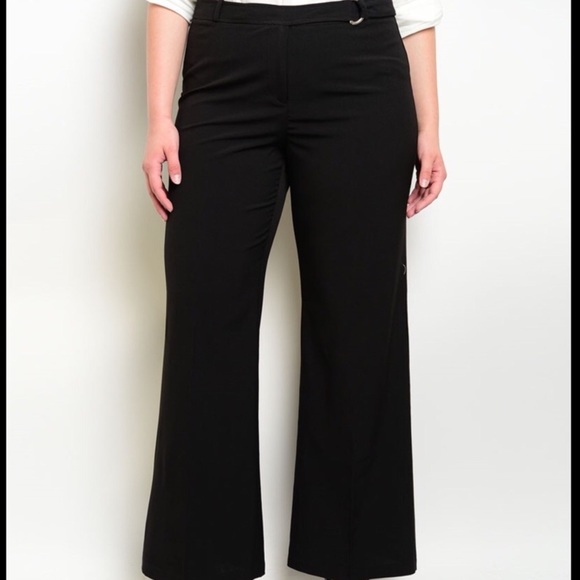 Pants - NEW Black Dress Pants Belt Attached Sizes 1X 2X